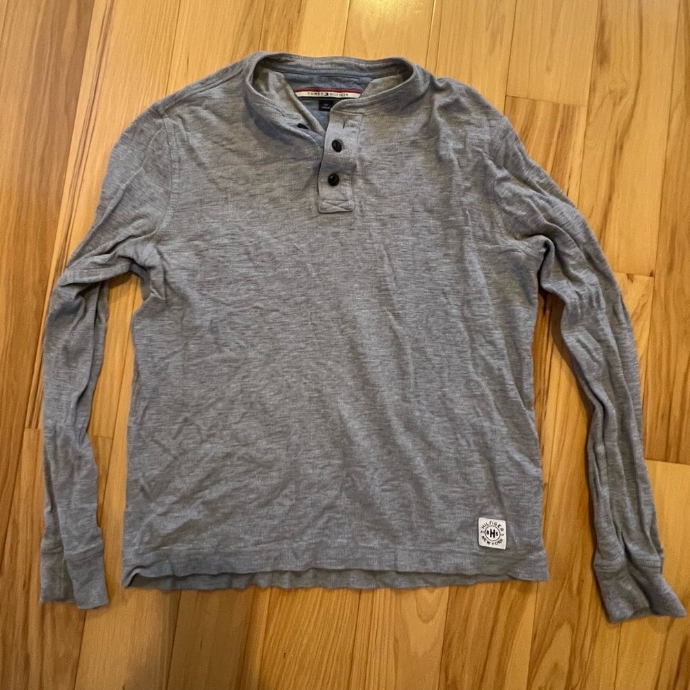 Tommy Hilfiger Gray Long Sleeve Henley